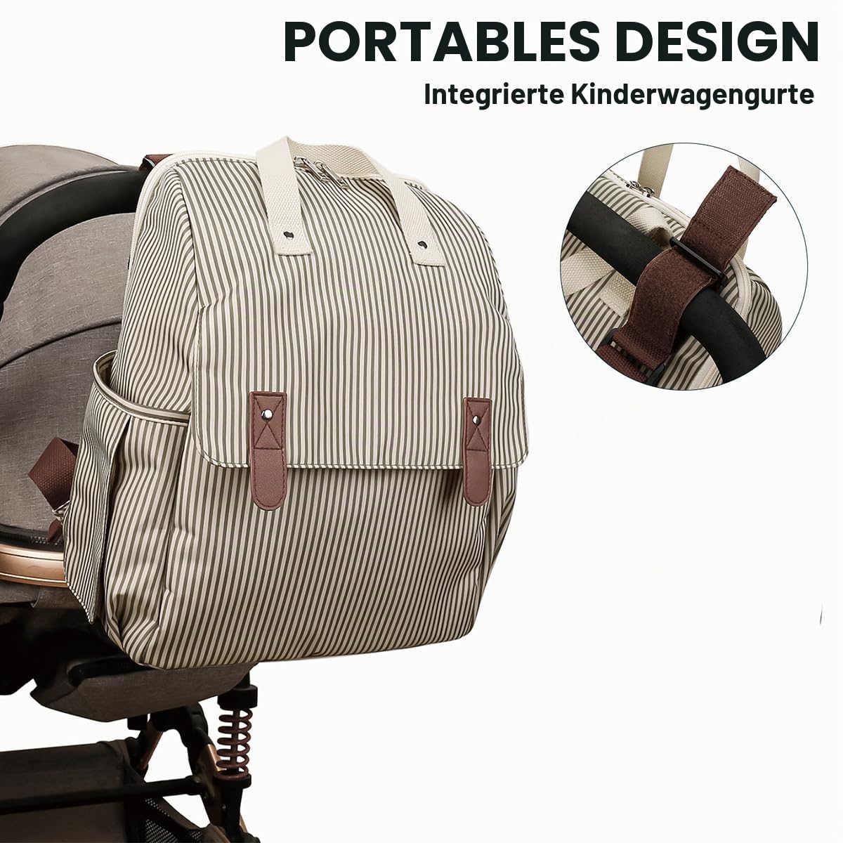 SONARIN Vielseitiger Baby Wickelrucksack Wickeltasche,Multifunktionale Babytasche Mama Tasche Reise Wickeltasche Rucksack Wandelbare Umhängetasche mit Wickelunterlage & Flaschentasche