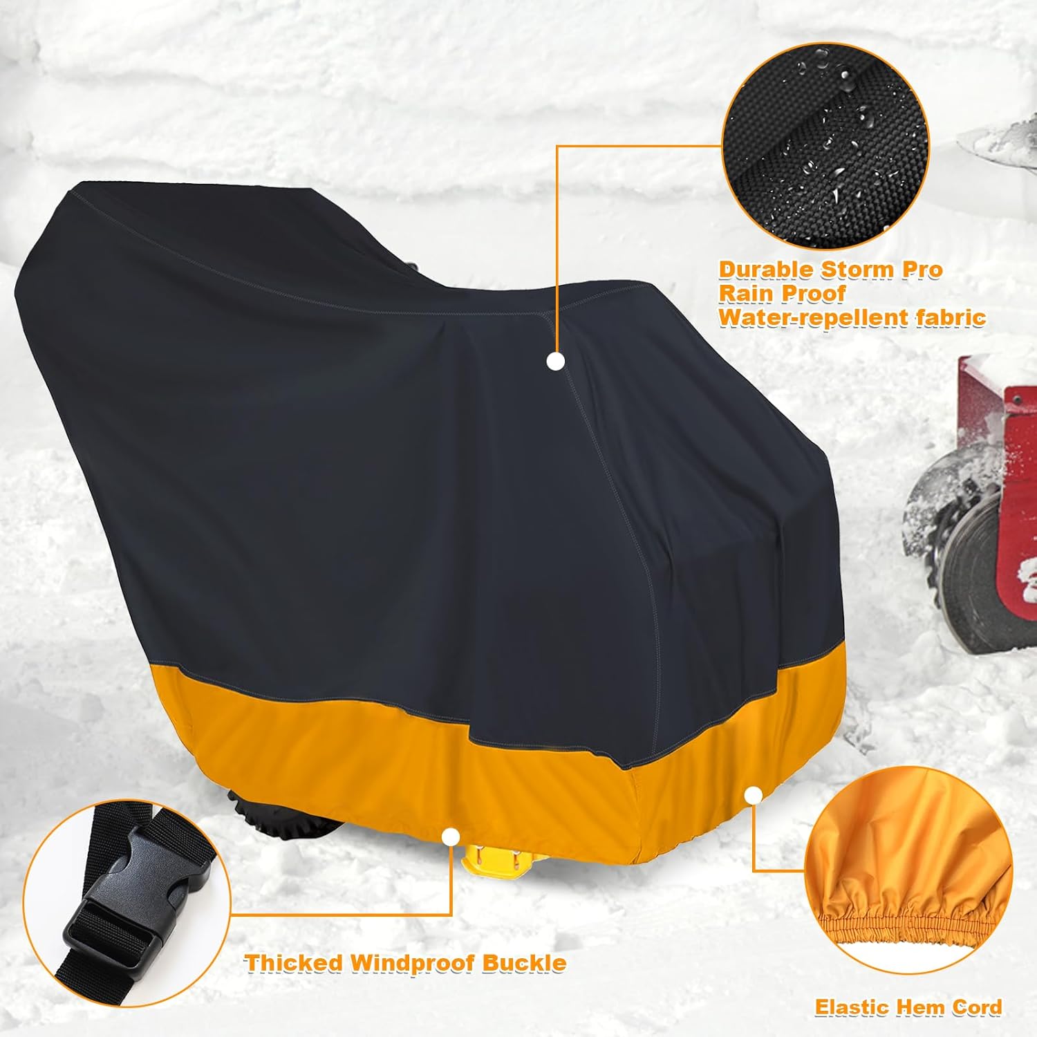 XYZCTEM Premium Snow Blower Cover Waterproof Outdoor 300D Oxford Fabric, Universal Fit Snow Thrower Cover, Covers for Snow Blower Against Water, UV, Wind, Outdoor Protection