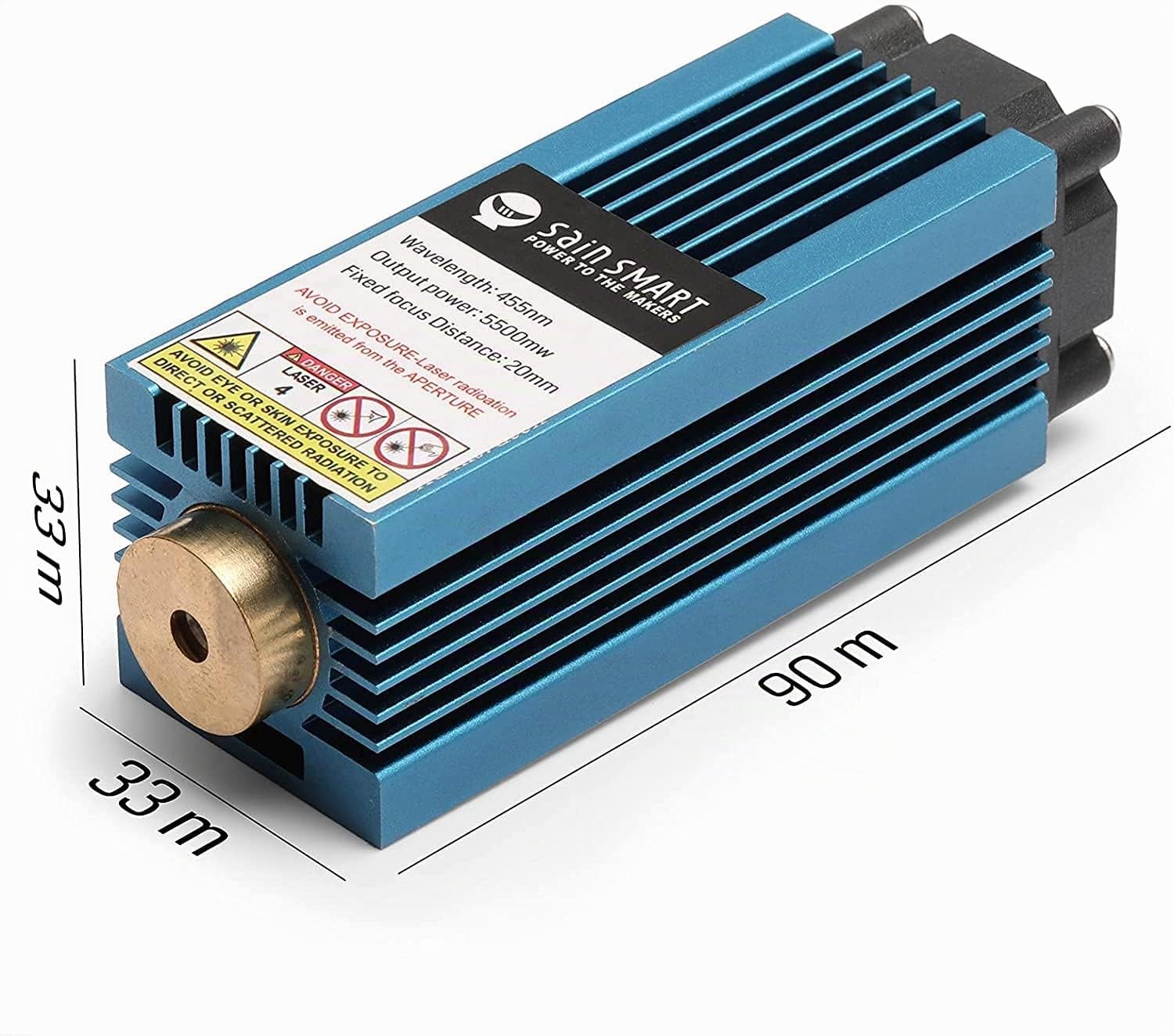 SainSmart Genmitsu 5,5W 450nm Blau-Violettes Licht Lasermodul Kit für Genmitsu CNC Fräs-/Graviermaschine PROVerXL 4030, 3020-PRO MAX, 3018-PRO & PROVerXL 6050 Plus