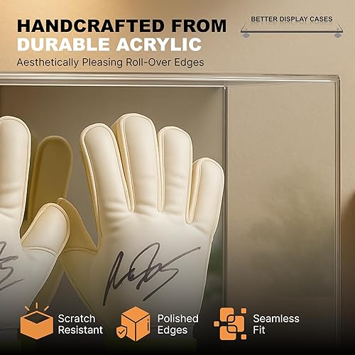 Vista 147 de Better Display Cases Versátil vitrina de acrílico transparente - Caja rectangular grande con base blanca 18" x 12" x 3" (BK09)