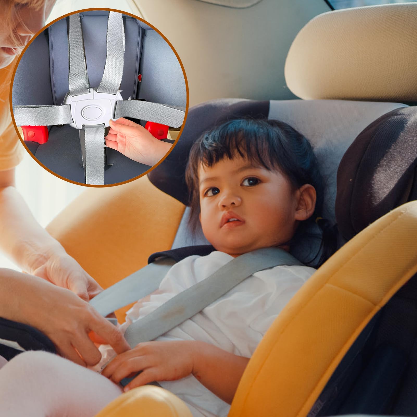 Imbracatura Di Sicurezza 5 Punti Per Seggiolone - Cinghie Regolabili Universali Per Bambini (Grigio) - Foto 2