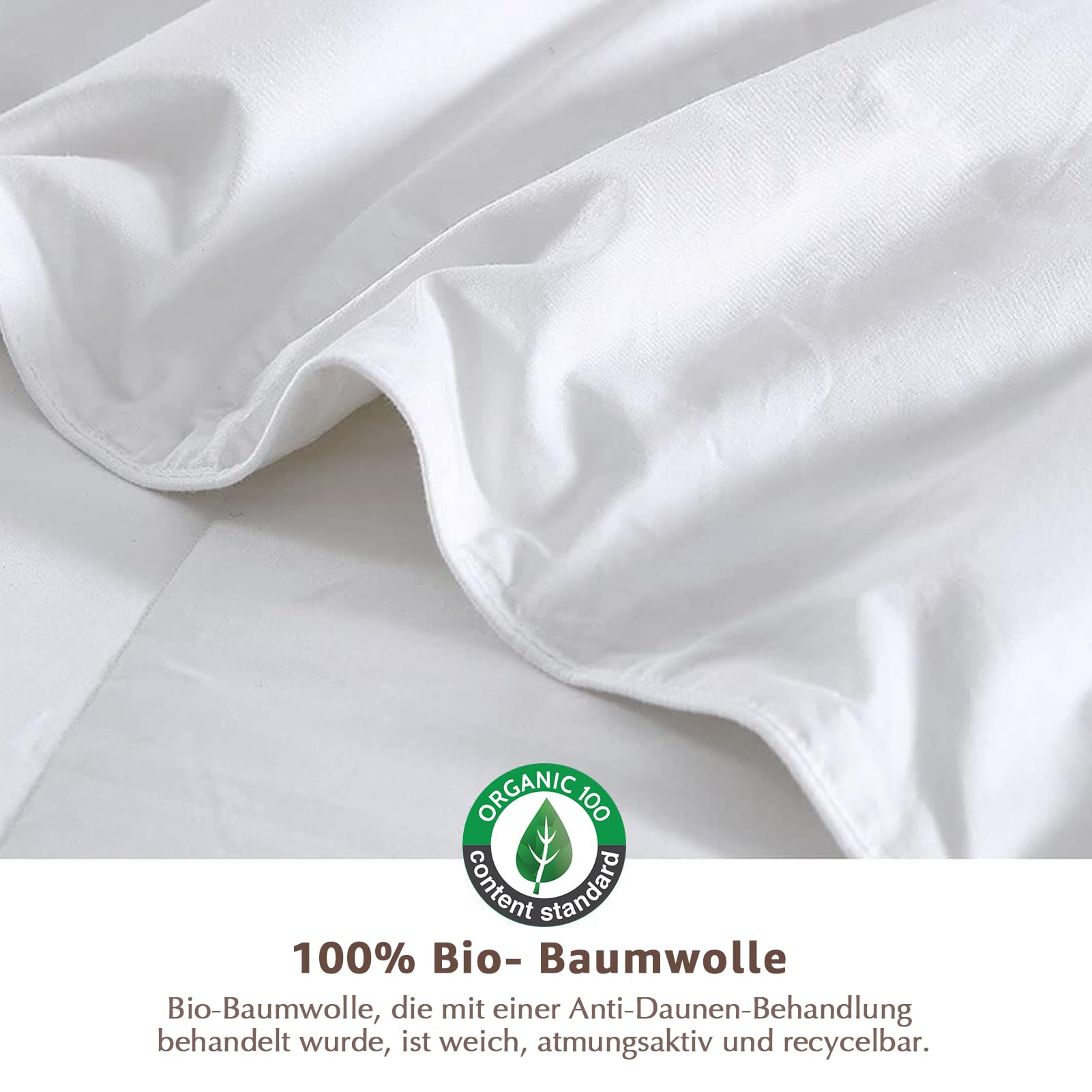 Piumino Estivo con Piume Coperta con 10%, Leggero con Trapuntatura, Federa in Cotone Oeko-Tex e RDS, Traspirante e Facile da Curare 220 × 240 cm