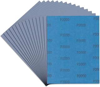 Sandpaper 3000 Grit, Wet Dry Sanding Sheets, High Performance Sand Paper for Wood Furniture Finishing, Metal Grinding, Automotive Polishing, 9 x 11 inches, 15-Sheets