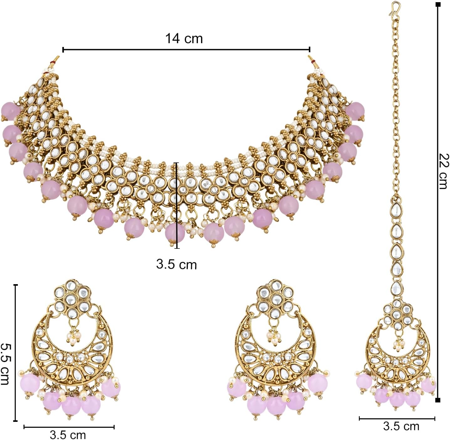 I Jewels Gold Plated Unique Design Multi layer Statement Handmade Choker Necklace Jewellery & Jhumka Earring Set For Women - Image 7
