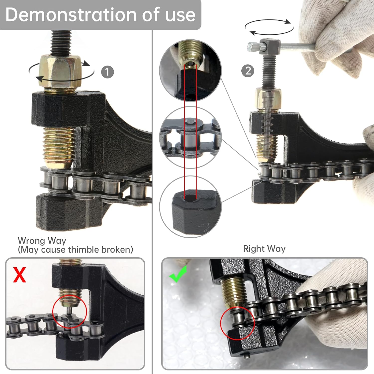 Windance Chain Link Breaker Chain Quick Adjusting Alignment Sprocket Accurate Positioning Tool CNC Aluminum Alloy Chain Repair Tool Kit for Motorcycle ATV Scooter Snowmobile Dirt Bike Bicycle