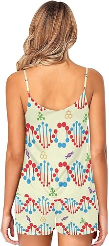 Miniatura 2 de Hwasondy Dna Science Sleepwear Womens Sexy Lingerie Satin Pajamas Cami Shorts Set Nightwear