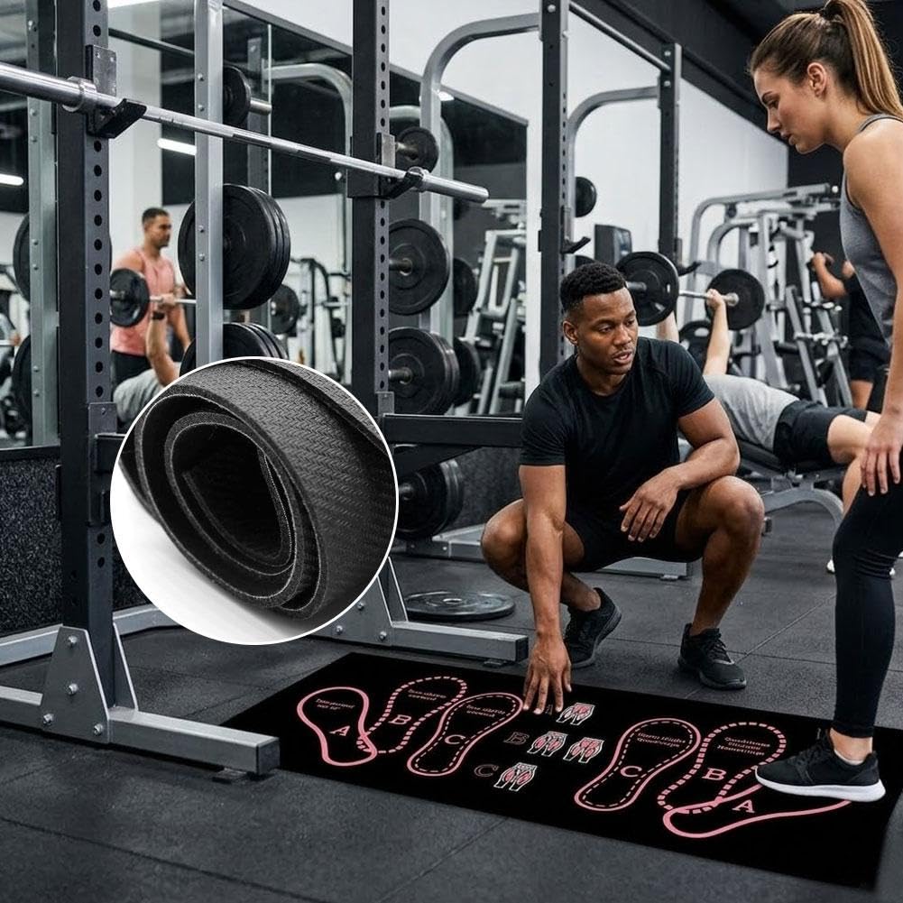 Kniebeugenmatte mit Fußpositionsführung, 35 x 80 cm Diatomeenerde-Kniebeugenmatte für das Heim-Fitnessstudio, rutschfeste Trainingsmatte für Kniebeugen und Ausfallschritte