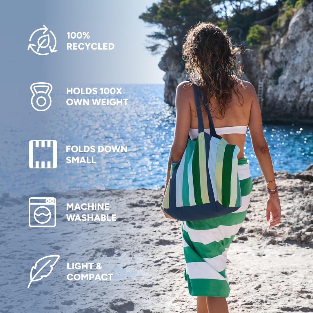Dock & Bay Everyday Beach Tote Bag - Reusable Carrier Bag for Daily Use - Carries Up to 10kg - 100% Recycled Materials