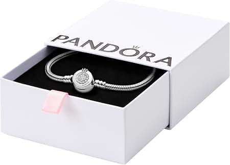 Amazon.com: PANDORA Moments Sparkling Crown O Pavé Clasp Snake