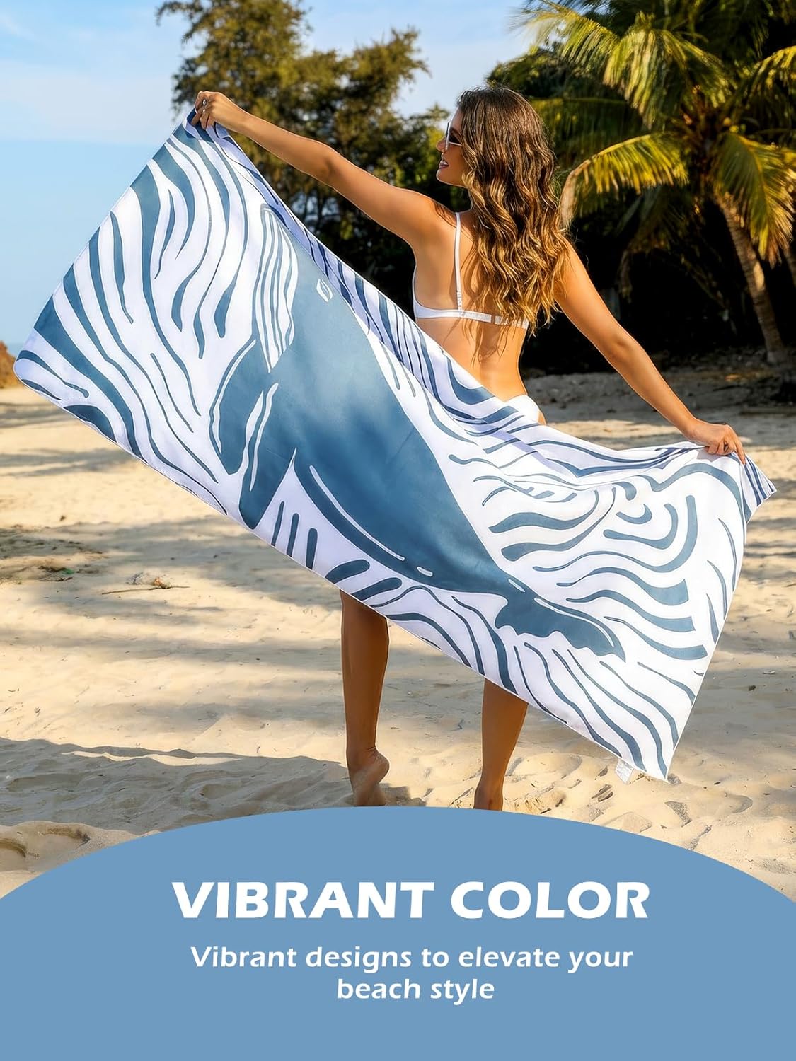 Eunzel 2 Pack Microfiber Beach Towel, Quick Dry Travel Towel Large Sand Free Towel for Beach, Camping, Swim Pool, Gym, Sports& Yoga 71"x32", Whale& Jellyfish - Image 4