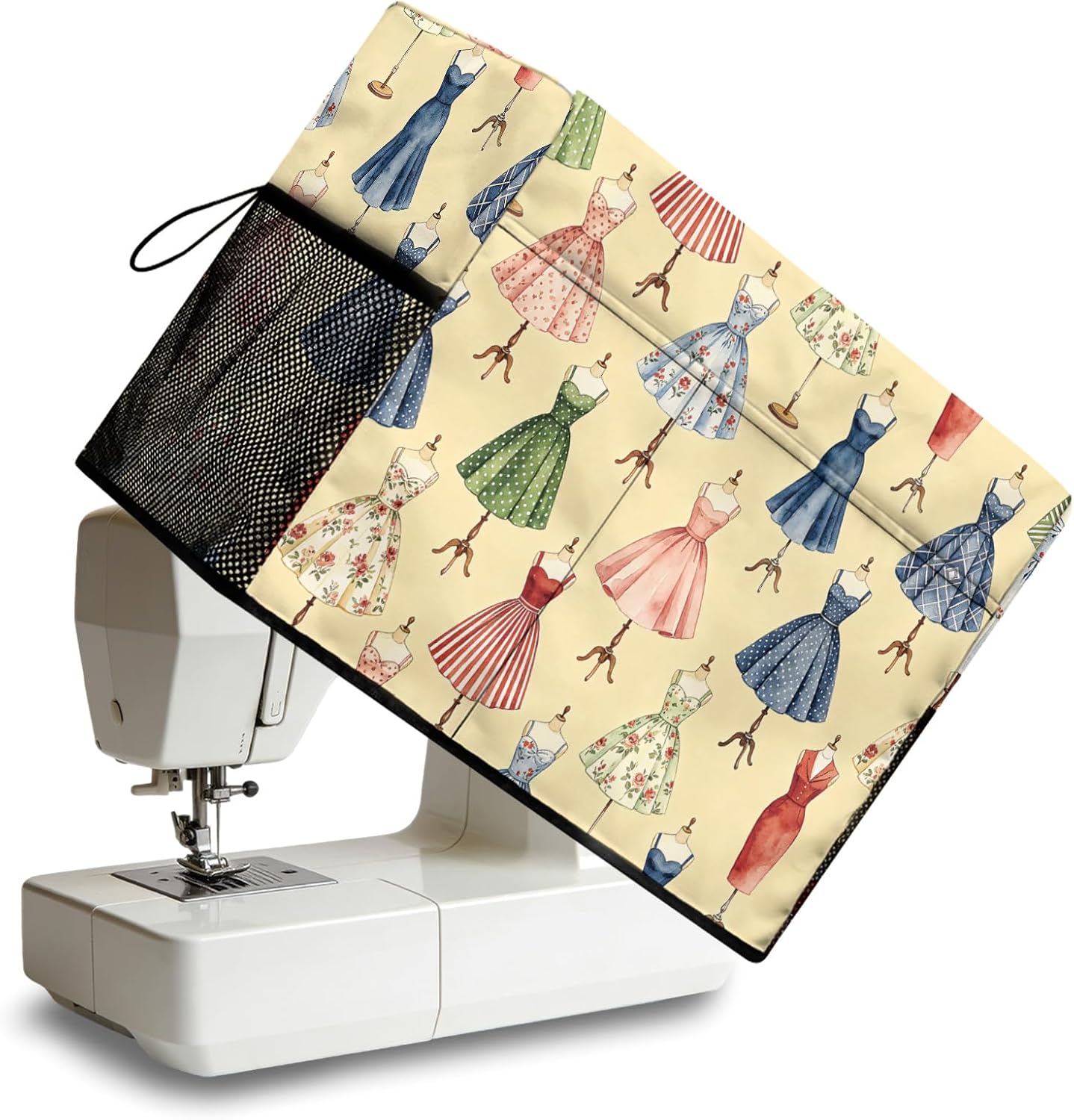 peacoblue Sewing Machine Cover with Storage Pockets,Starry Sky Oil Painting Sewing Machine Dust Covers for Standard Machines,Protective & Decorative Sewing Machine Case