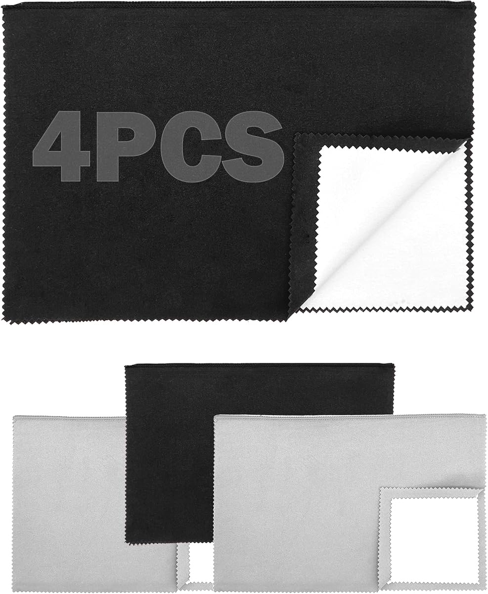 4 paños para pulir plata, paño de limpieza de joyas para plata de ley, paño limpiador de joyas de plata multicapa para mantener las joyas limpias y brillantes (11 x 14 x 1 pieza, 6 x 8 x 3 piezas) (4 unidades)