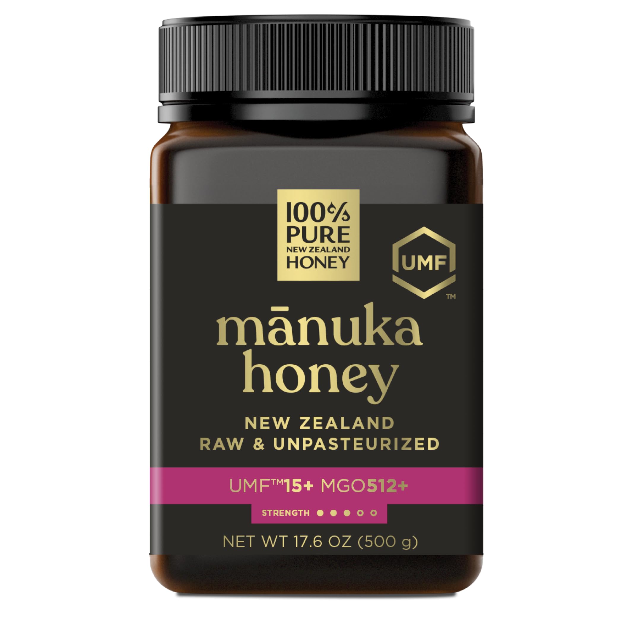 Manuka Honey New Zealand 100% Pure UMF 15+ MGO 514+ Raw & Unfiltered Certified Award Winning Silky Smooth Taste & Texture 500g
