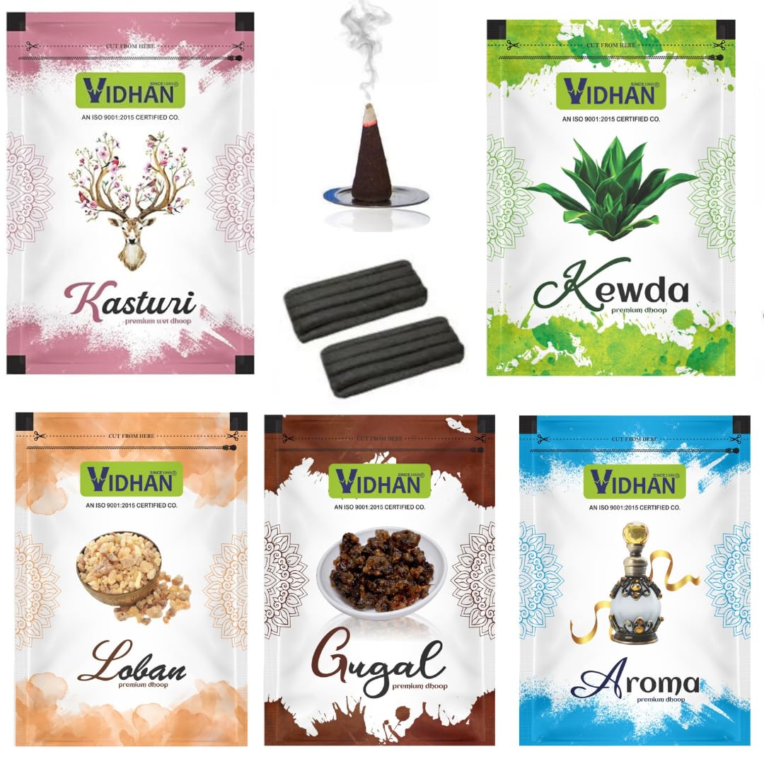 DHOOP Zipper Pouch VIDHAN Wet DHOOP | Herbal | Long Lasting Fragrance for Daily Pooja, Havan, Meditation and Yoga | 20 Sticks in Each Packet Pack of 5 (KASTURI KEWDA LOBAN GUGGAL Aroma) (B0DBM7SCHW) Amazon Price History, Amazon Price Tracker