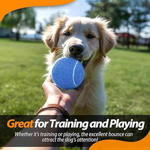 Miniatura 4 de Pelotas de tenis para perros, paquete de 12 juguetes para perros, pelotas de tenis coloridas de 2.5 pulgadas para perros grandes y cachorros que
