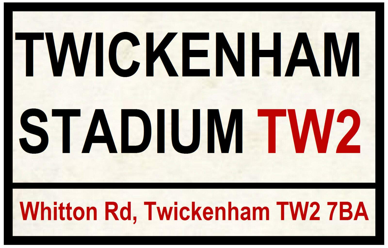 TNND Rugby Road Street Signs (Twickenham) Metal Sign 8x12 inches