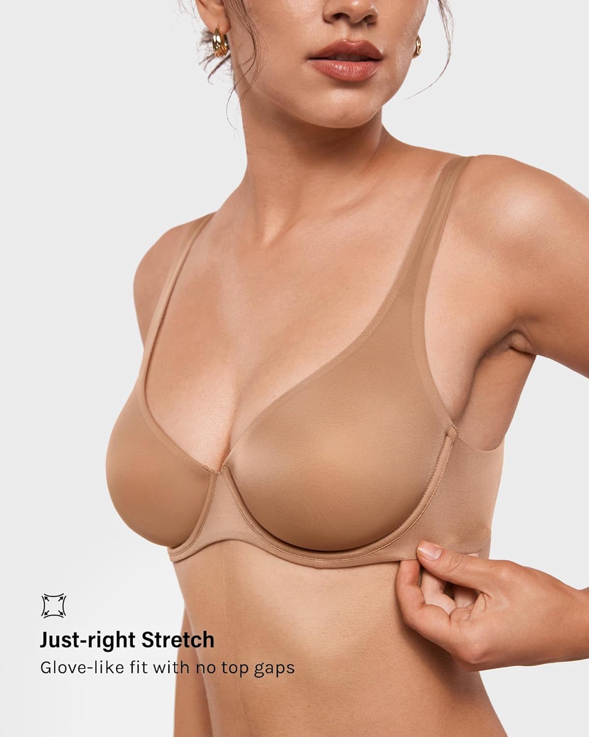 INLYRIC Women's Mesh Balconette Bra Sexy Demi Supportive Comfortable Seamless Underwire Unlined Sheer Bras - Image 4