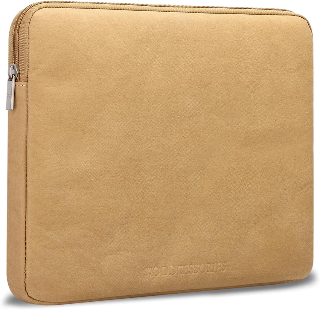 Woodcessories - Sustainable Laptop Sleeve for MacBook 11-14 Inch Sleeve Brown - Made from Paper