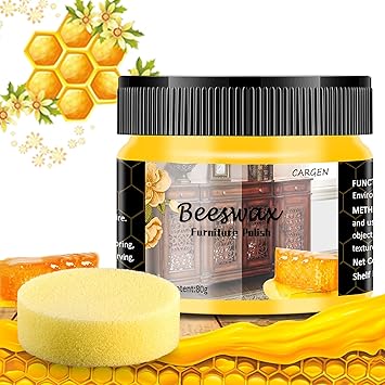 Beeswax Furniture Polish Wood Wax - Wood Polish & Conditioner Restorer for Hardwood Floor Cabinet Table Shine