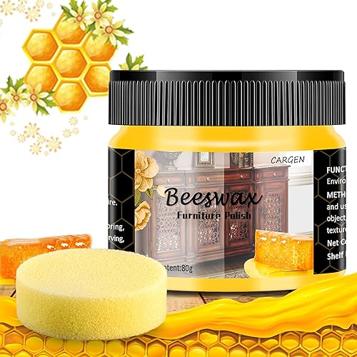 Beeswax Furniture Polish Wood Wax - Wood Polish & Conditioner Restorer for Hardwood Floor Cabinet Table Shine