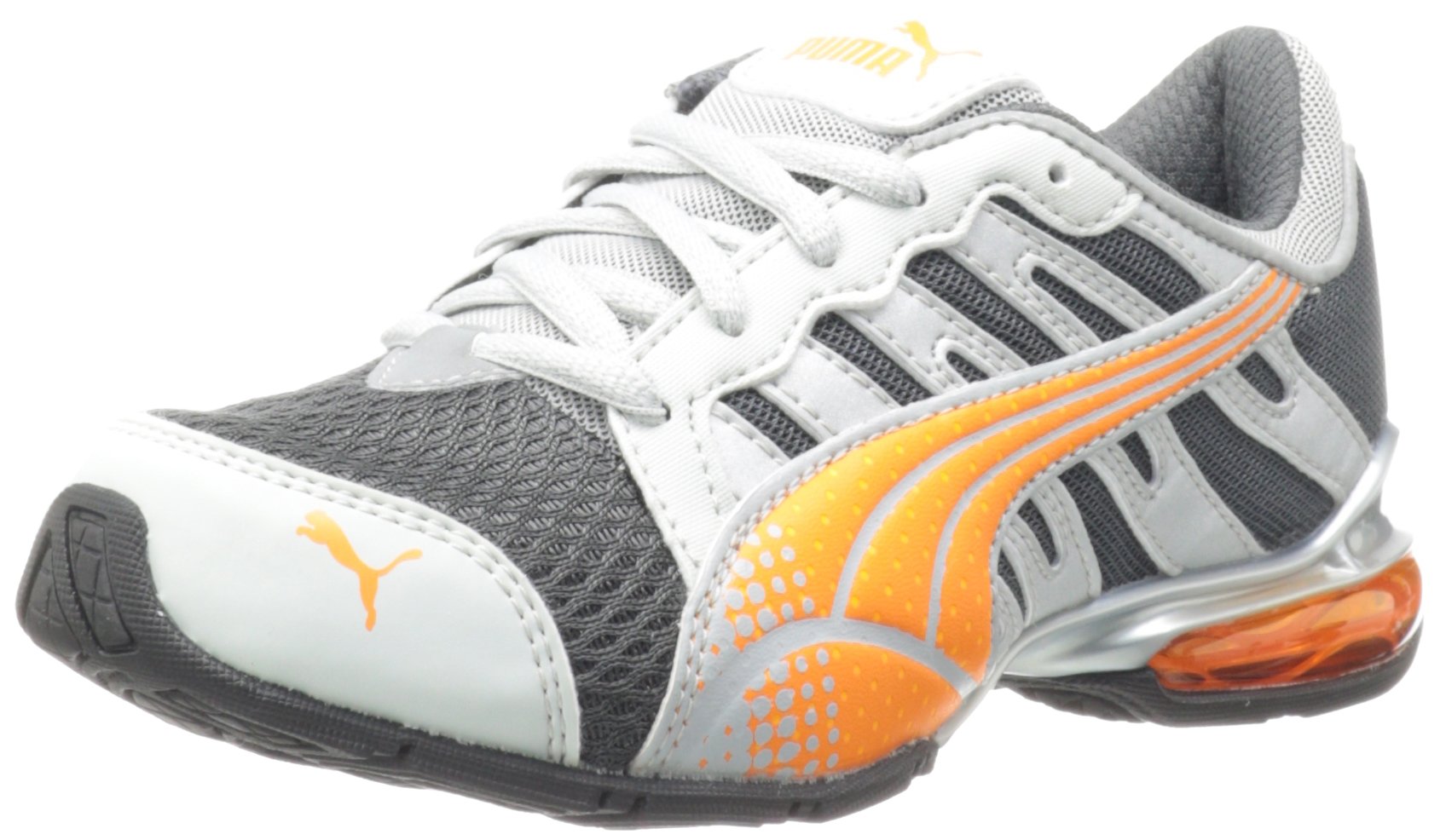 PUMA Voltaic 3 Jr Running Shoe (Little Kid/Big Kid),Dark Shadow/Fluorescent Orange/gray,2 M US Little Kid