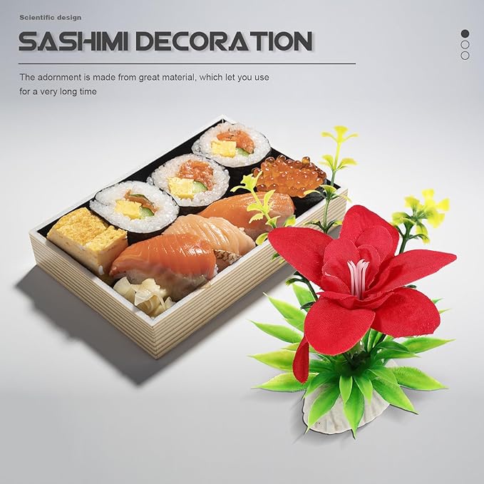 Hemoton Plato de Sushi 35 cm con Decoraciones Florales Set de 20 miniatura 7