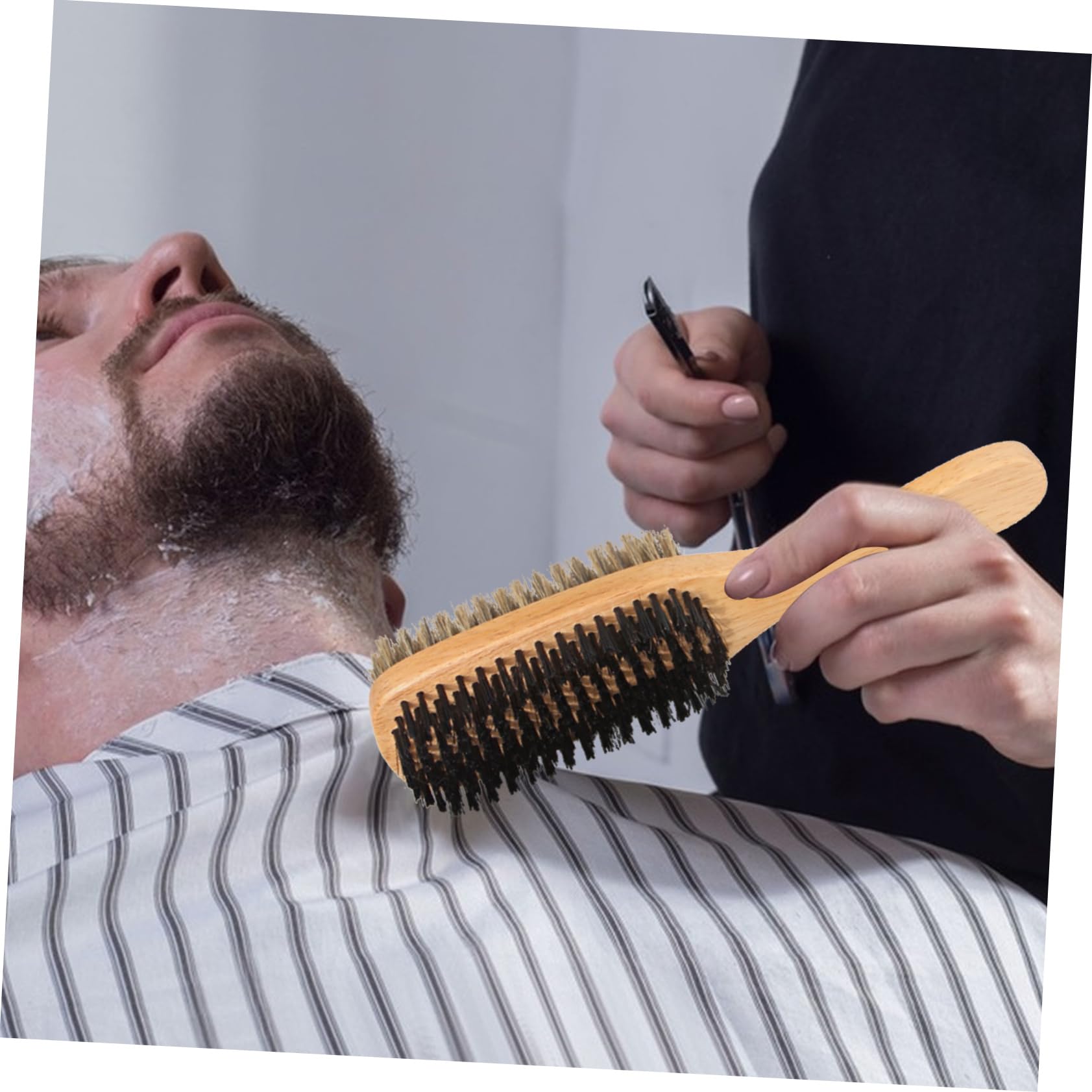 Healeved Beard Grooming Brush Men's Softener Boar Bristle Brush Barber Supply Beard Care