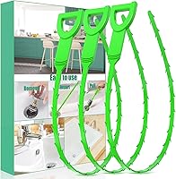 Vista 6 de Removedor de obstrucciones de drenaje de pelo de serpiente de drenaje, paquete de 3 herramientas para desatascar el fregadero de serpiente