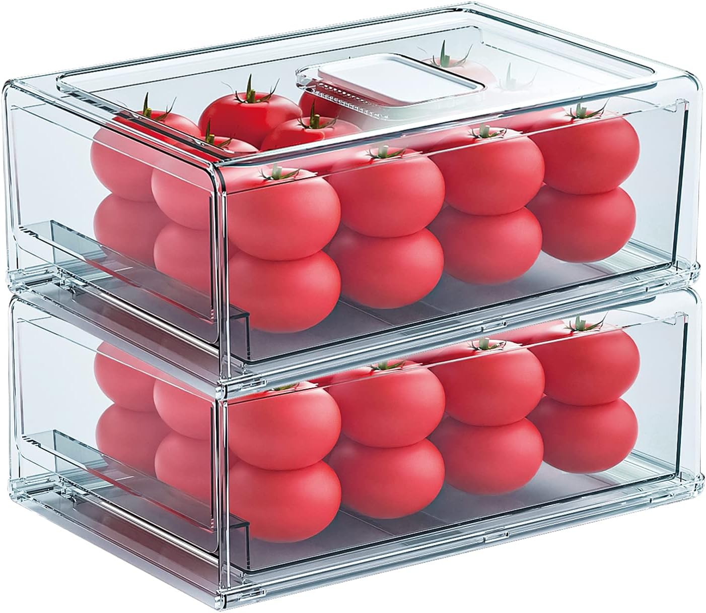 Boîte De Rangement Frigo – Boîte à Fruits Et Légumes, Couvercle égouttoir, Plastique