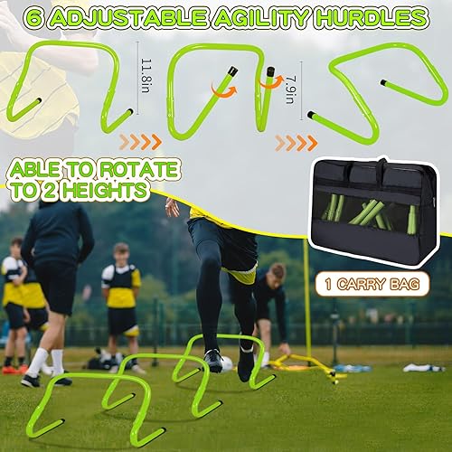 Miniatura 3 de Syhood - Juego de equipos de entrenamiento de agilidad que incluye escaleras de agilidad de 20 pies, conos de fútbol, cuerdas de salto, bandas de