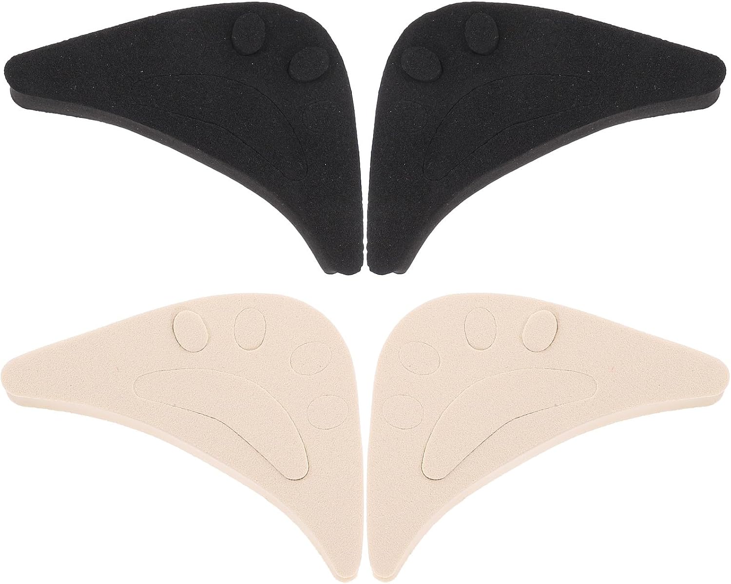 4pcs Adjustable Forefoot Pad High Heel Shoe Tip Inserts Elastic Toe Plug Cushions for Women’s High-Heeled Shoes Office and Shopping Use (Apricot Black)