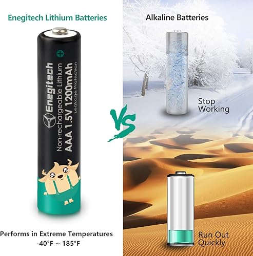 Miniatura 5 de Baterías de litio AAA, pilas de litio triple A, a prueba de fugas, 1.5 V 1200 mAh para sensor de buzón de anillo, termómetro, sensor de agua, alarma