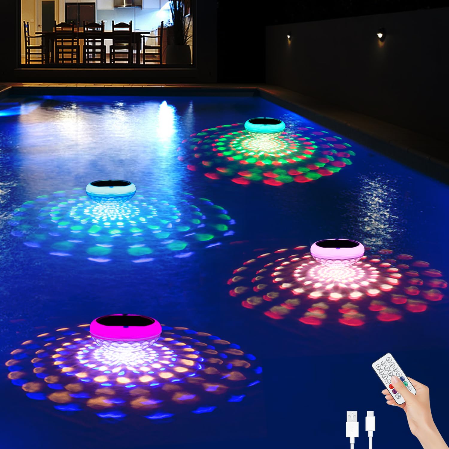 BOXPSII Pool Lights 4 Pack, for Inground Pool, Above Ground Pools