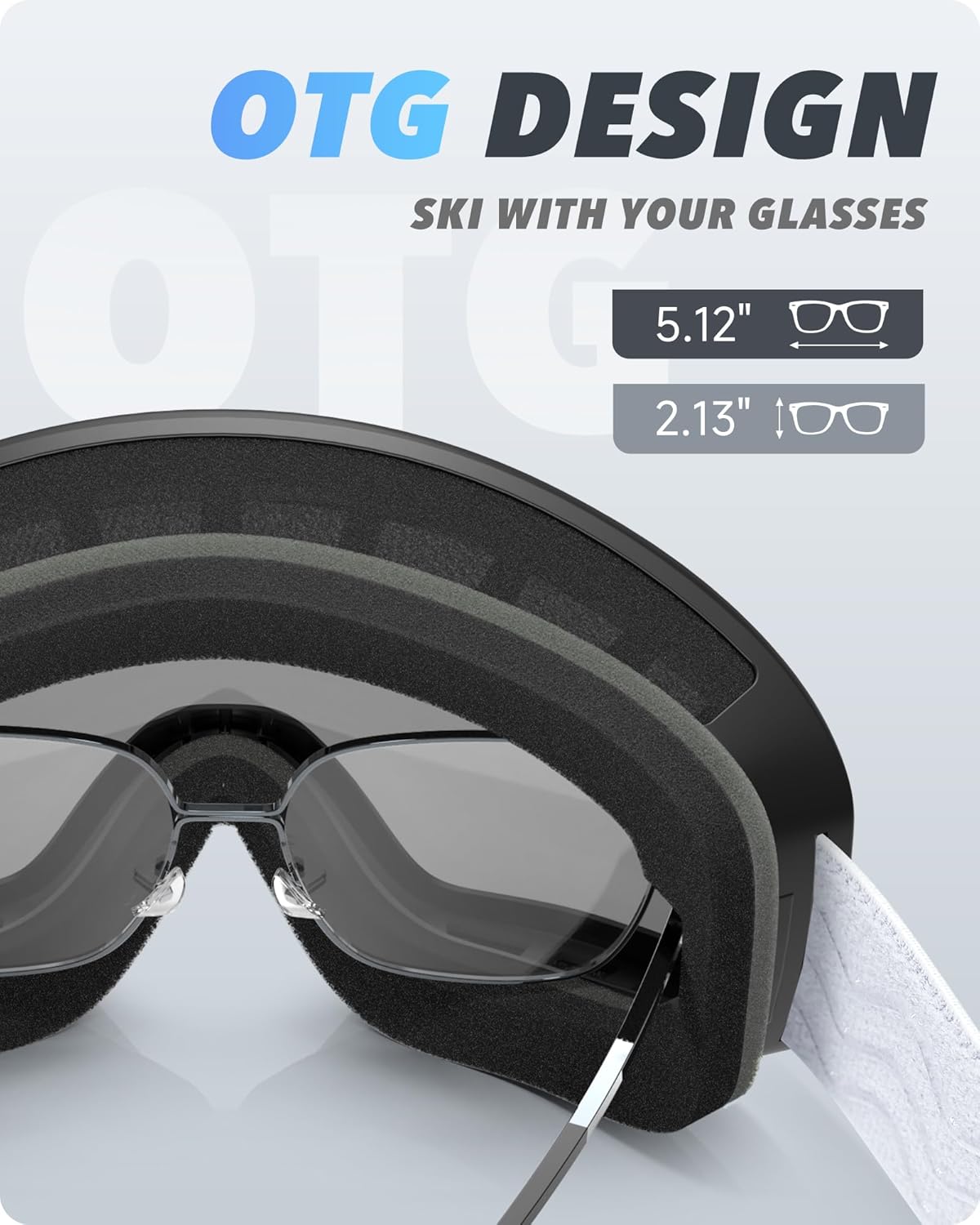 Ski/Snowboard Goggles for Men Women, OTG Snow Goggles Anti Fog 100% UV Protection Snowboarding Goggles - Image 4