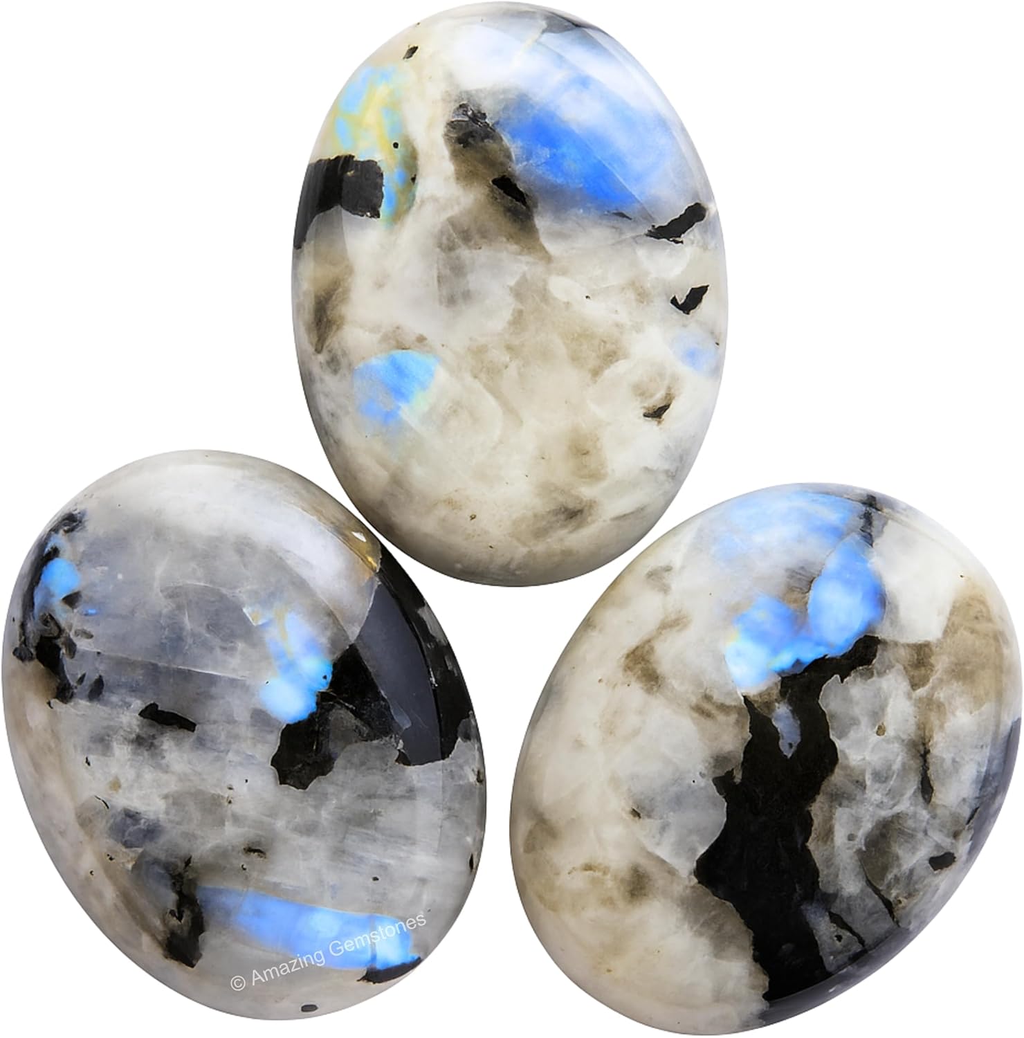 Amazing Gemstone Rainbow Moonstone Crystals and Healing Stones - Large Palm Stone Crystals Piedra - Crystal for Good Luck, Positive Energy, Meditation - Unique Stocking Stuffers Gifts for Women, Men - Image 3