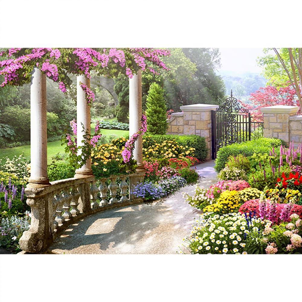 DORCEV 10x8ft Spring Beautiful Garden Photography Backdrop India - View #3