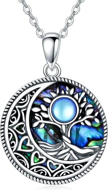 ROMANTICWORK Tree of Life Necklace Sterling Silver Tree of Life Pendant Necklace Jewellery Gift for Women Girls