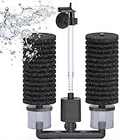 Filtro Aquario 110v Dupla Esponja e Bomba Submersa,Motor Silencioso,Aquario para Peixes com Esferas de Mídia Cerâmica Biológica,Filtro para Aquario 10-50litros para Aquários (110v)