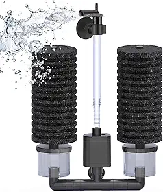 Filtro Aquario 110v Dupla Esponja e Bomba Submersa,Motor Silencioso,Aquario para Peixes com Esferas de Mídia Cerâmica Biológica,Filtro para Aquario 10-50litros para Aquários (110v)