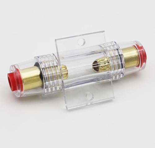 Miniatura 7 de Carviya Soporte de fusible AGU en línea para cable AWG calibre 4-10, calibre 6 y calibre 8, con dos fusibles AGU de 80 A para audio de automóvil,