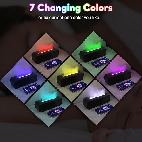 Miniatura 3 de Difusor de aceite esencial, difusor de aceite de llama de 8.5 fl oz, humidificador de aromaterapia, efecto de llama activado por sonido, llama