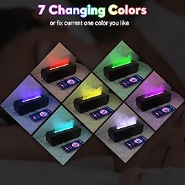 Essential Oil Diffuser, 250ml Flame Oil Diffuser - Aromatherapy Humidifier, Sound Activated Flame Effect, Rainbow Flame, Music Sync, Remote Control - Perfect for Bedroom Home Office Yoga (Black)