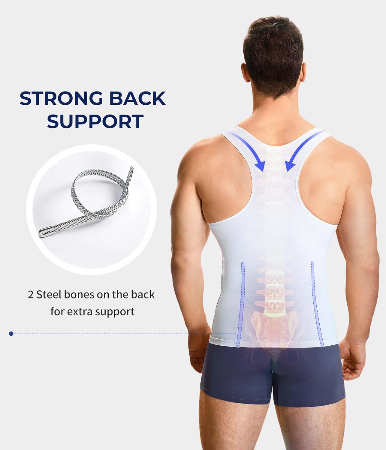 Men Body Shaper Slimming Vest Tight Tank Top Compression Shirt Tummy Control Underwear Moobs Binder - Image 4