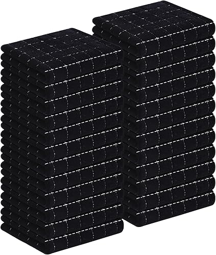 Miniatura 111 de Homaxy Toallas de cocina de rizo de algodón 100% (gris oscuro, 13 x 28 pulgadas), diseño a cuadros, suaves y súper absorbentes, paquete de 8