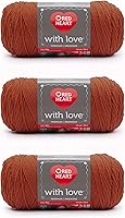 Vista 9 de Red Heart with Love - Hilo de seda de maíz, paquete de 3 unidades de 6.98 oz/7 onzas, acrílico, 4 medianos (peinado), 370 yardas, tejido/ganchillo