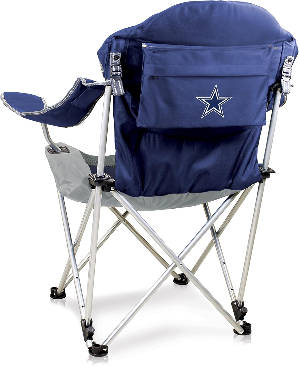 PICNIC TIME NFL Reclining Camp, Beach Adults, Sports Chair with Carry Bag, 36 x 33 x 42, Navy Blue with Gray Accents : Sports & Outdoors