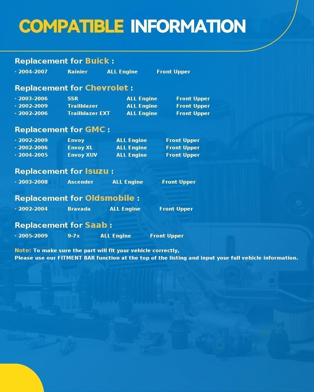 PHILTOP 4pcs Front Upper Control Arm w/Ball Joints Fit for 2002-2009 Chevy Trailblazer/SSR, for GMC Envoy,2004-2007 Buick Rainier, 2002-2004 Oldsmobile Bravada Replacement Suspension Kit