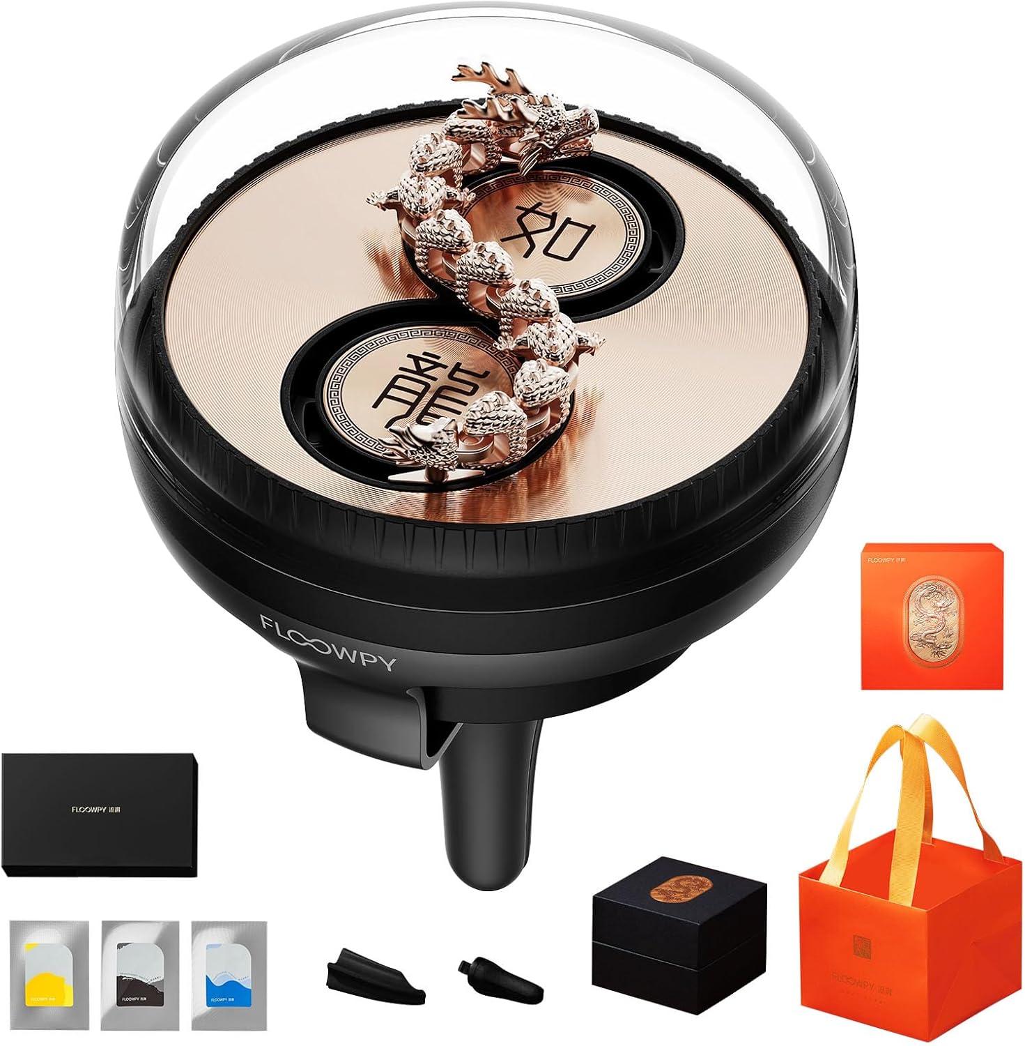 Dragon Car Diffuser, Dynamic Dragon Car Aromatherapy, Enamel Dragon Cars Aromatherapy Essential Oil Diffuser, Car Wind-Powered Rotation Air Freshener Diffuser, Cars Perfume Spinners