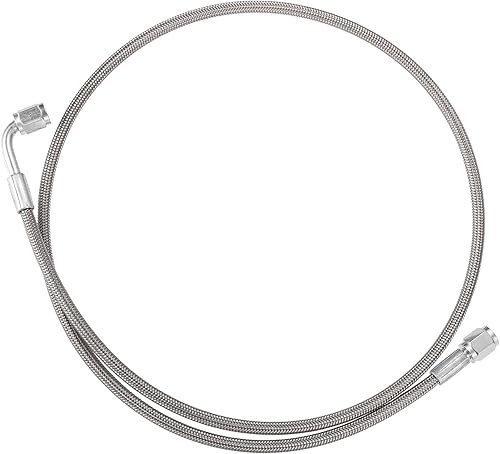 Miniatura 19 de AN3 - Línea de alimentación de aceite turbo de acero trenzado de 90 grados a extremo de manguera recta, turbocompresor remoto de 42 pulgadas, línea