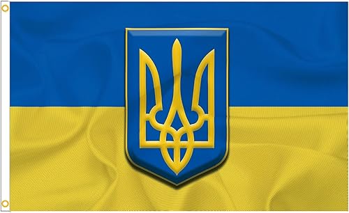 JORPETS Bandera de Ucrania de 3 x 5 pies banderas nacionales ucranianas para exteriores bandera de 3 x 5 pies decoración de césped jardín patio